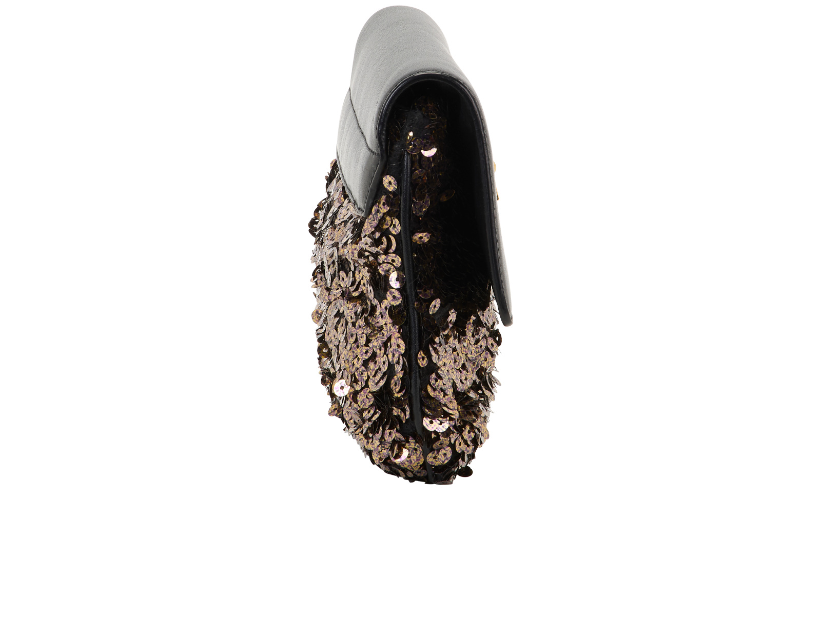 Alexis Clutch, &pound;90, Handbags, Black/Gold, Leather, Side view